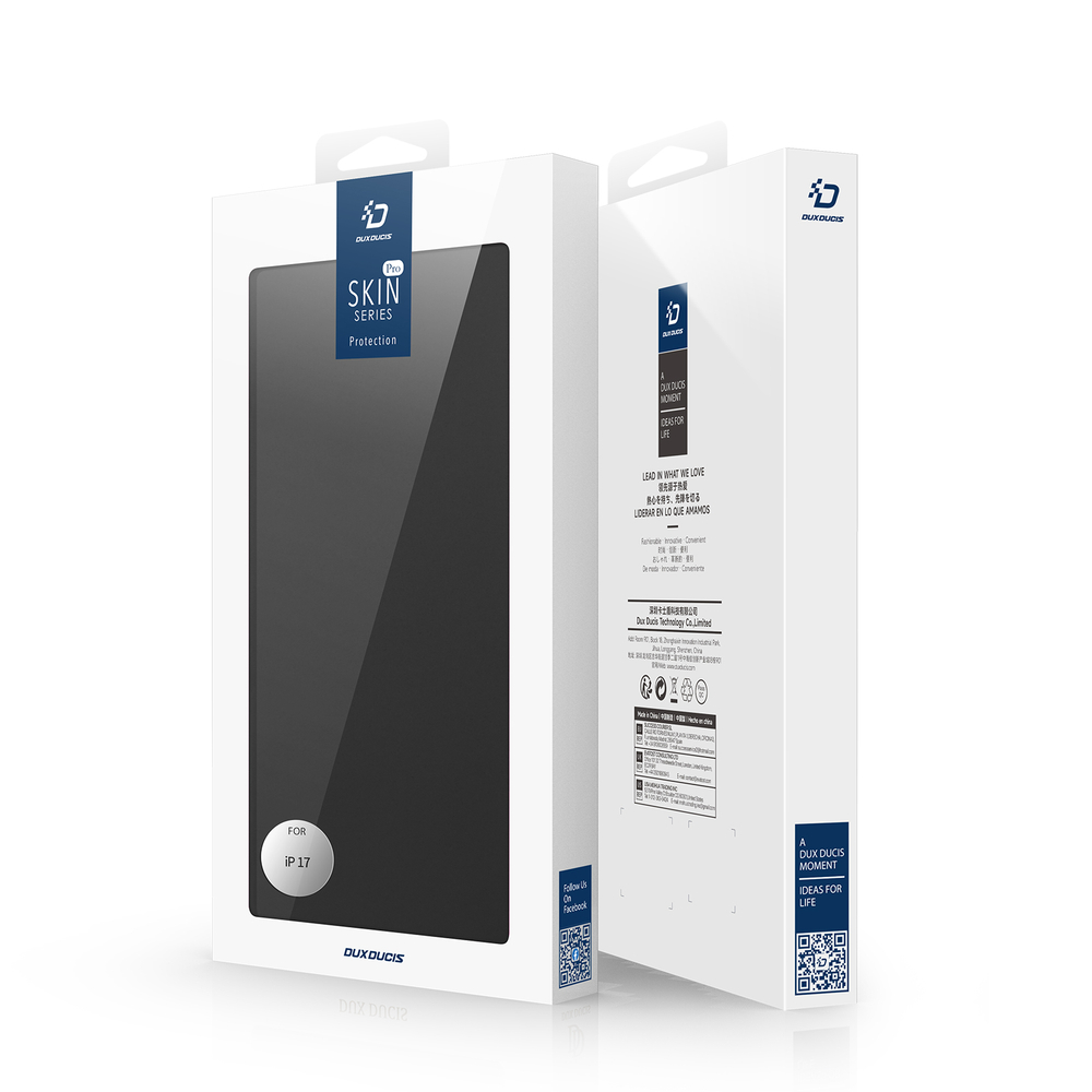 Чехол книжка из черной кожи от Dux Ducis для iPhone 17, серия Skin Pro Series Case
