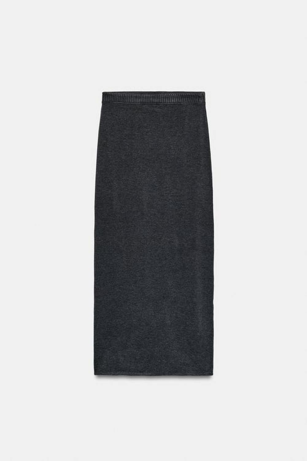ZARA МЯГКАЯ ПРЯМАЯ ЮБКА, АНТРАЦИТОВО-СЕРЫЙ