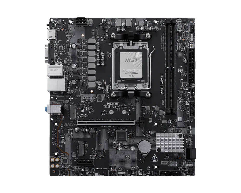 Материнская плата MSI PRO B840M-B AM5 2xDDR5 4xSATA3 RAID 2xM.2 HDMI VGA mATX