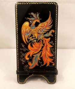 Сувенирная подставка для телефона с росписью Палех "Жар-птица"
