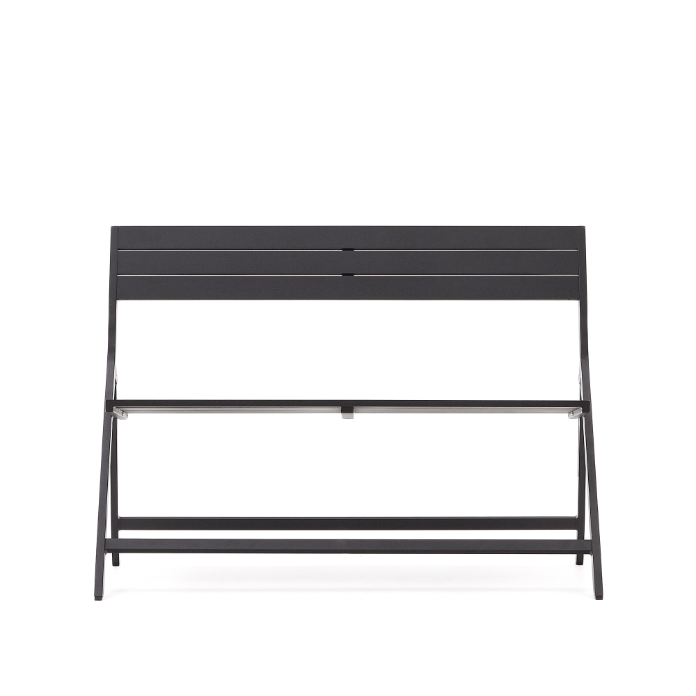 Складная уличная скамейка Torreta из алюминия с черной отделкой