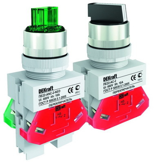 25140  Переключатель ПЕ22-ACR-3-BLK DEKraft