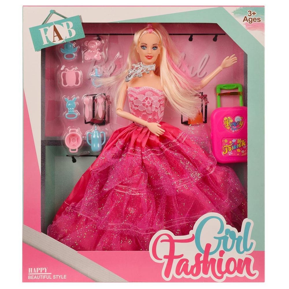 Кукла тип Модель на шарнирах с аксесс. 32см, коробка 2128-10