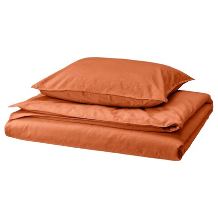 IKEA ÄNGSLILJA  (ИКЕА ÄНГСЛИЛЙА)  -  Пододеяльник и наволочка, красно-коричневый, 150x200/50x60 см