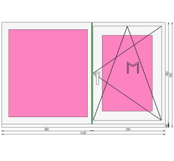 Пластиковое окно 900 х 1450 ТермА Эко + Москитная сетка