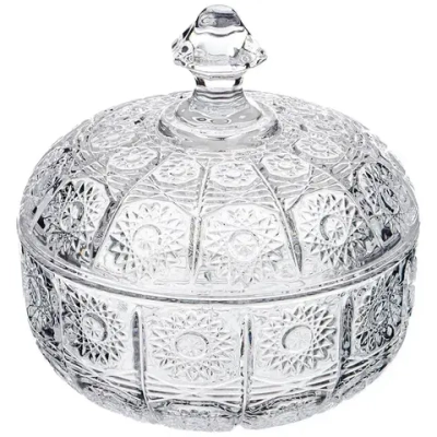 Конфетница с крышкой muza crystal 250 мл. 11,5*11,5 см. высота=11 см.