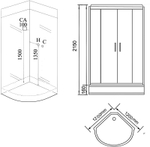 Душевая кабина Grossman Cosmo GR242 (120x120x215) дверь раздвижная,5 мест