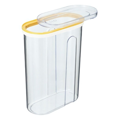 Ёмкость для сыпучих продуктов с крышкой (слайдером) 1,5л (желтый)