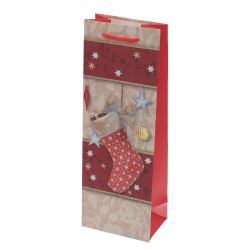 GAEM Пакет подарочный для бутылок (бумага 210г/м2, блок 12шт), L12,5 W8 H36 см, 4в.