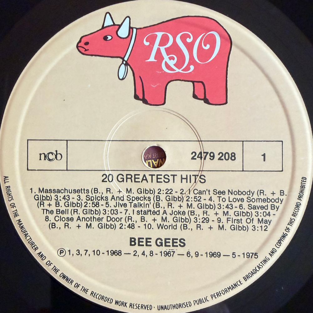 Bee Gees ‎– 20 Greatest Hits (Скандинавия 1978г.) Т