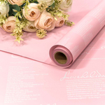 Пленка В рулоне 10 м х 58 см двухсторонняя с надписями (Розовый)