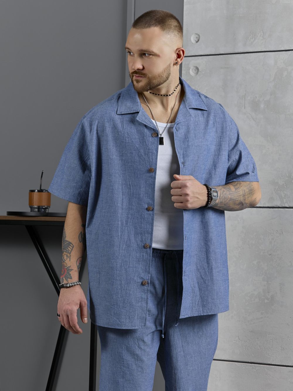 Костюм мужской Аристократ-2 Виотекс ДЖИНСОВЫЙ МЕЛАНЖ