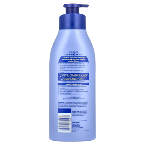 Nivea, Питательный лосьон для тела с маслом ши, 500 мл (16,9 жидк. унц.)