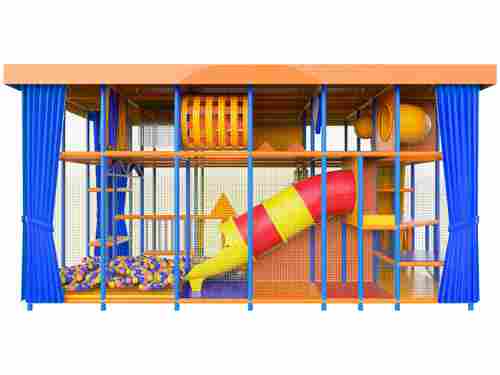 Детский уличный игровой лабиринт с крышей «Мандарин» 7,38×3,69×4,6 м