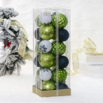 Новогодние шары «Изыск» 8/6 см (набор 18 шт), Изумруд/Салатовый/Белый