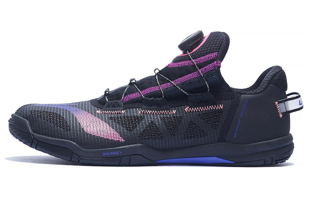 Li Ning Low top Cushioning, Wear Resistant Table Tennis Shoes Unisex Black