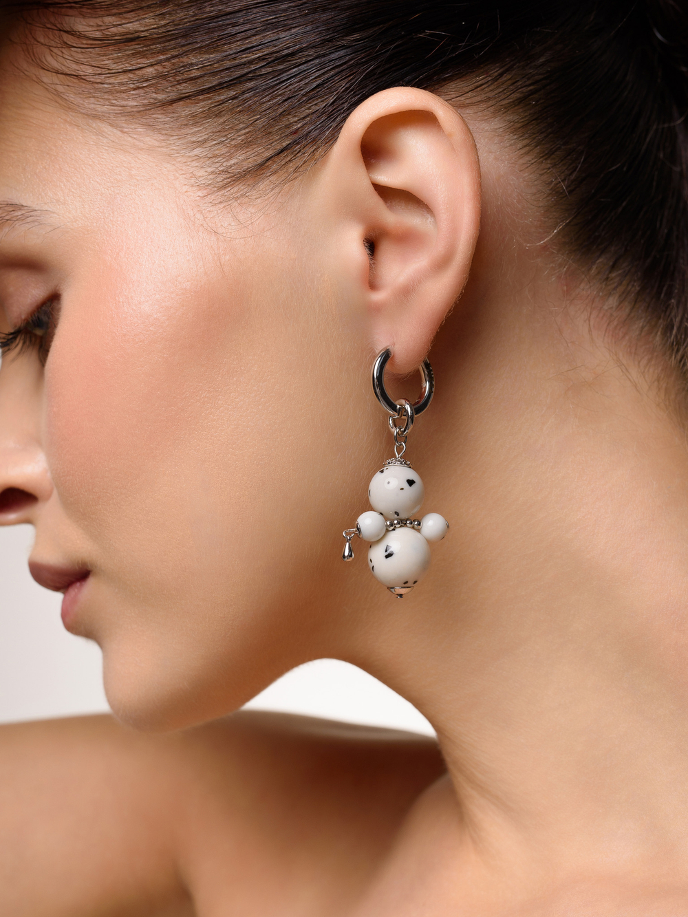 Моносерьга "Nevalyashka" dolmatine Silver