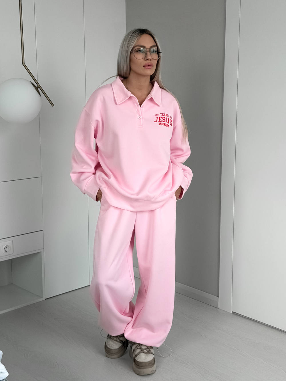 Костюм спортивный с поло воротом