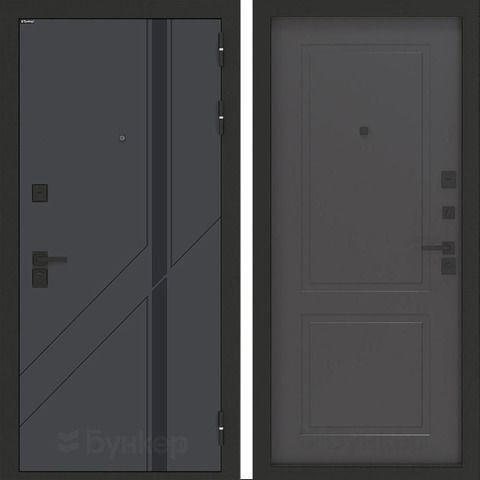 Входная металлическая дверь Бункер БН-12 Веллюто верде ФЛ-609 Графит софт