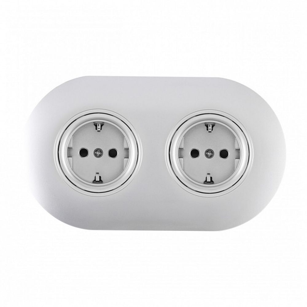 Розетка с заземлением и со шторкой Arte Milano SET08-2 SET08-2-40-1x2 silver