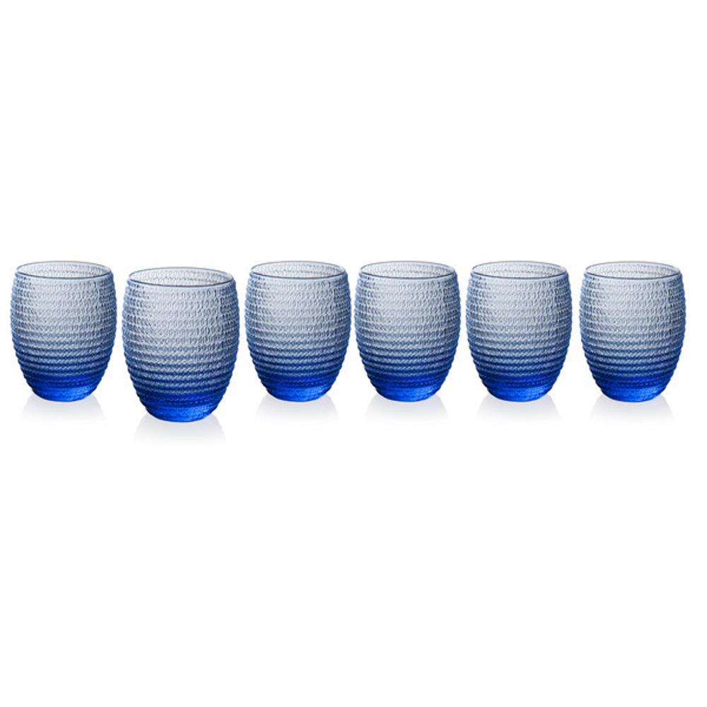 Набор стаканов для воды 6шт 320мл IVV Хеликс синий