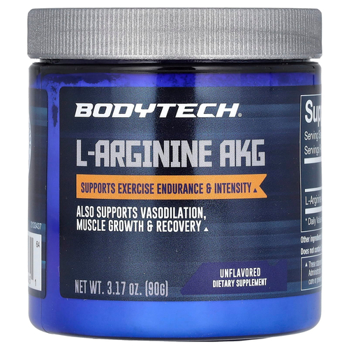 BodyTech, L-аргинин AKG, без добавок, 90 г (3,17 унции)