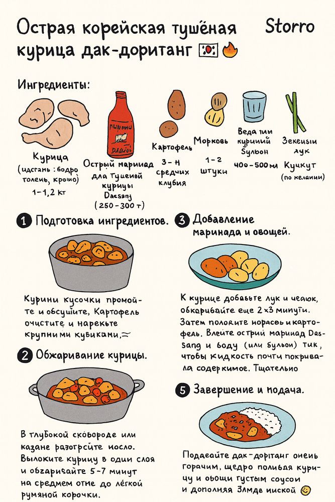 Острый маринад для тушеной курицы Daesang 480 г