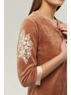 Халат велюровый домашний на молнии