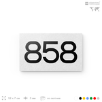 Номер на дверь 858, табличка на дверь для офиса, квартиры, кабинета, аудитории, склада, белая 120х70 мм, Айдентика Технолоджи