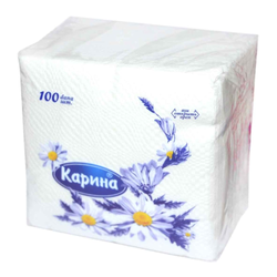 Салфетки бумажные Карина 100 шт