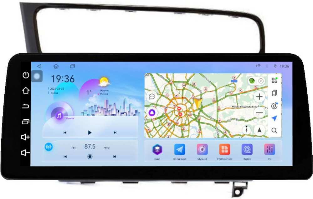 Магнитола для Volkswagen Golf 7 2012-2020 (рамка черный глянец) - FarCar монитор 12.3" 2K QLED на Android 14, TS10, CarPlay, 4G SIM-слот