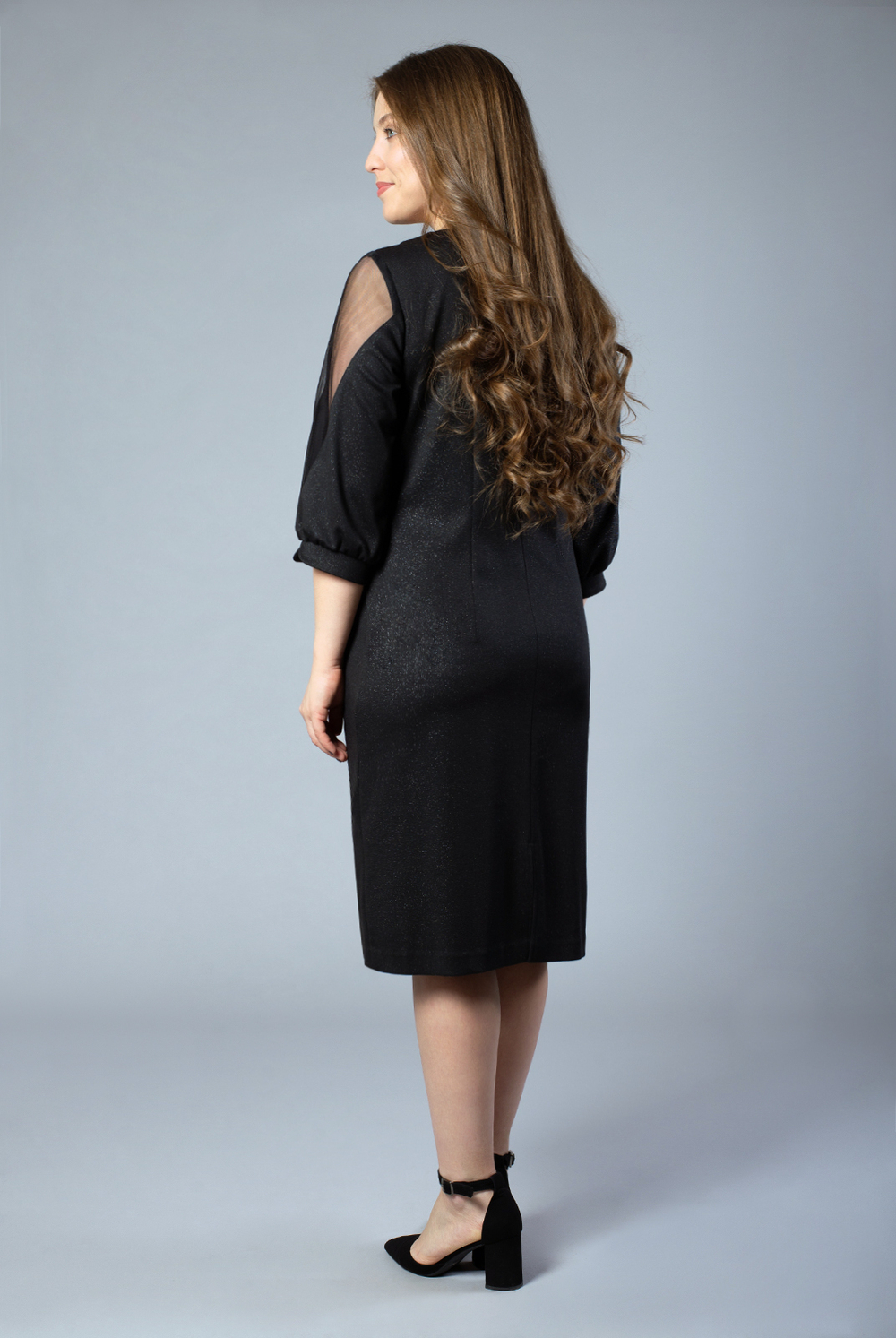 Платье женское 3898ЛП, блеск черный #359БЧ053898ЛП