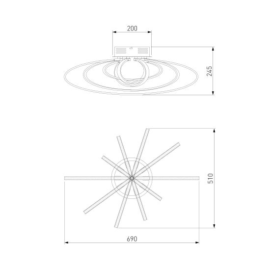 90100/5 / потолочный светильник хром