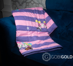 Детское одеяло стеганое из 100% верблюжьего пуха 110х140 см. (GOBI SUN) - МИКИ