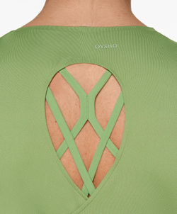 Oysho Футболка комфортлюкс с перекрестной спиной, светлый шалфейно-зеленый