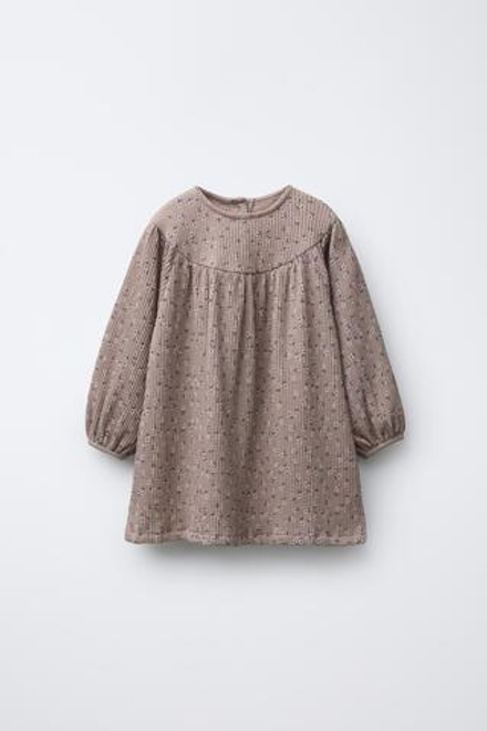 ZARA ПЛАТЬЕ С ЦВЕТОЧНЫМ ПРИНТОМ, ТЕМНАЯ МАЛЬВА