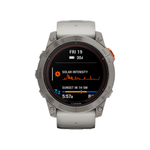 Умные часы Garmin Fenix 7X Pro, 51mm, Sapphire Solar Edition Titanium with Fog Gray/Ember Orange Band (010-02778-15)
