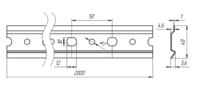 Шина монтажная цинк L-2000 Grade