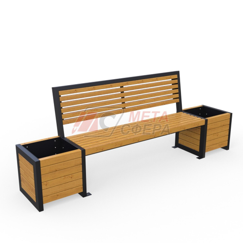 Скамейка Бонжур с 2 цветочницами