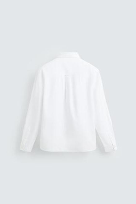 ZARA РУБАШКА ОКСФОРД, БЕЛЫЙ