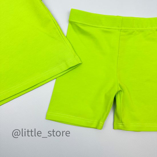 Комплект хлопковый с велосипедками, Сочный лайм