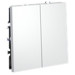 Проходной переключатель встраиваемый VOLTUM S70 двухклавишный 10А, (белый матовый)