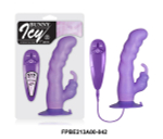 Гибкий фиолетовый вибратор с клиторальным стимулятором - 18 см. (Цвет: фиолетовый)