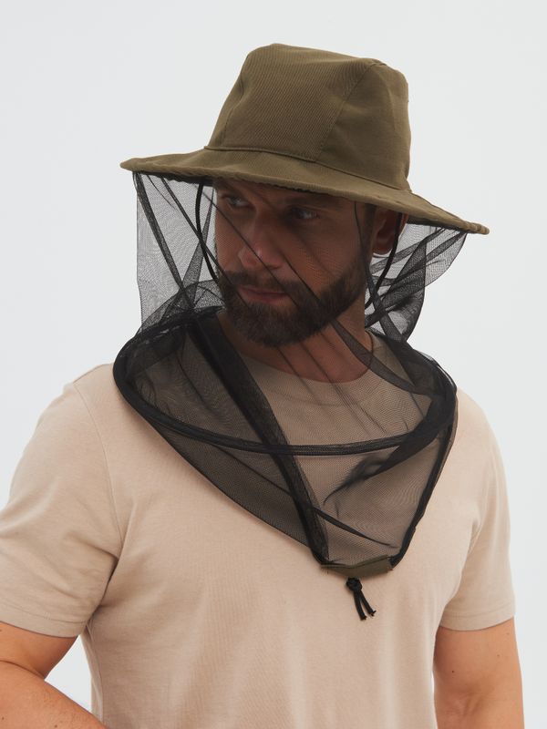 Панама-накомарник с кольцом Антигнус ткань Смесовая цвет Хаки