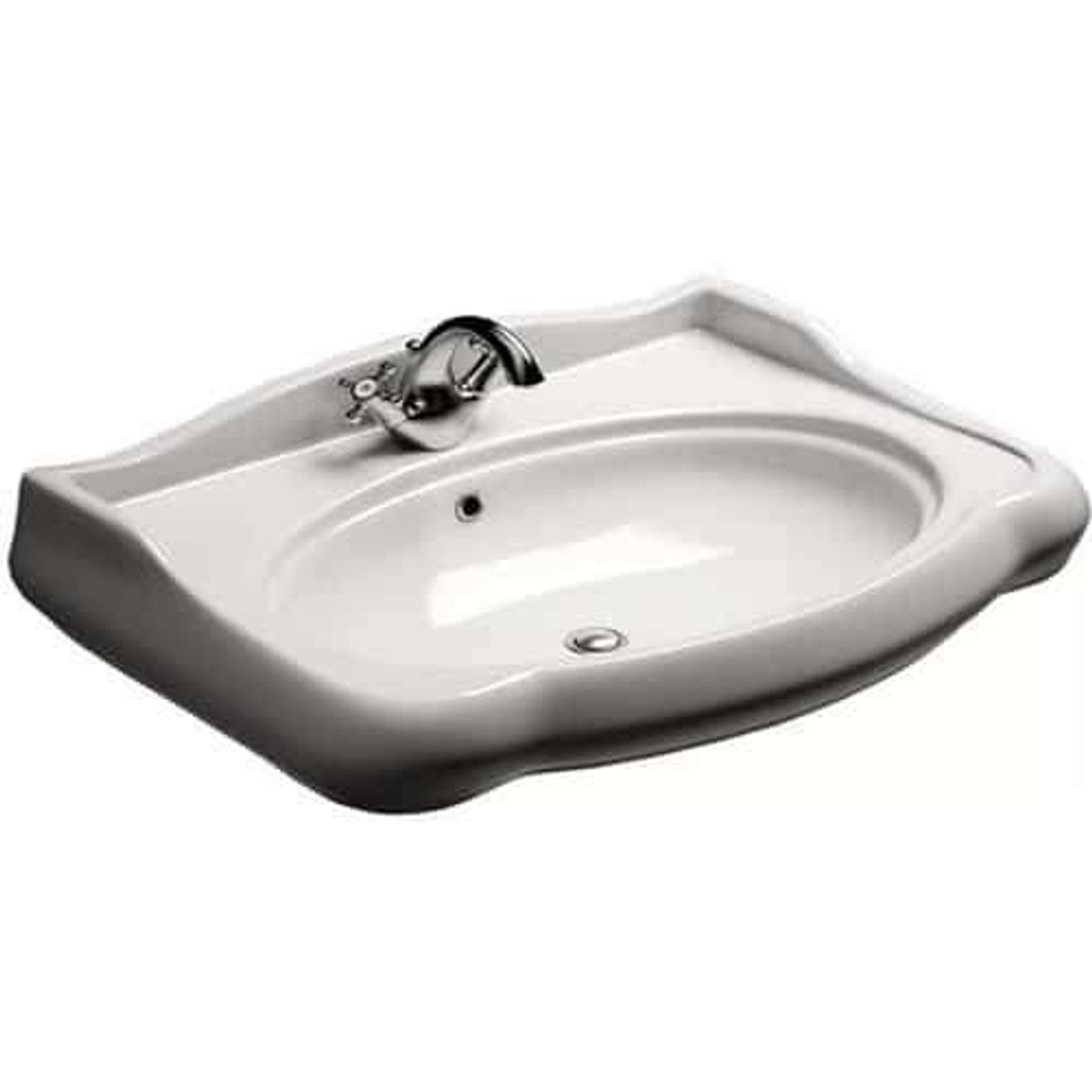 Тумба Лоренцо 100, цвет белый без патины рак. Виктория фаянс/Лоренсо лит. мрамор