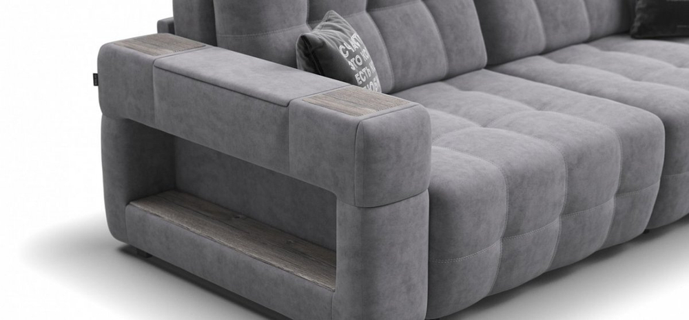 Диван BOSS.XO MAX Велюр Royal агат / WOOD Rock