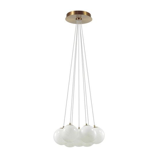 7109/7 MIDCENT ODL26 Подвесной светильник  металл/стекло/бронза/белый IP20 E14 7*5W  220-240V MAGIA