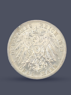 Монета 3 марки 1913 год "Вильгельм II" Германская Империя