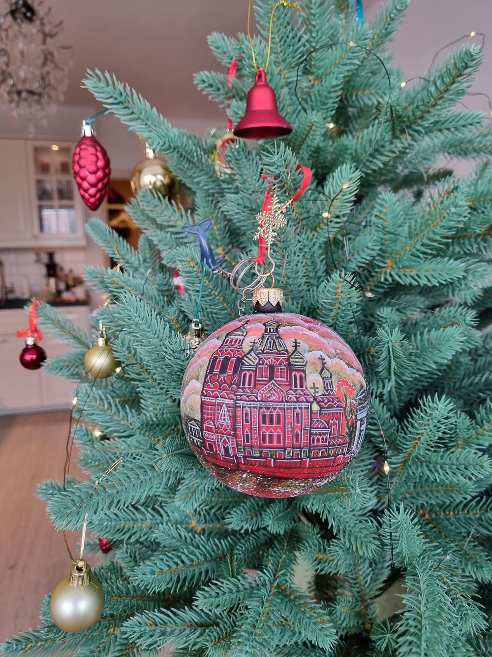 Шар стеклянный "Спас на Крови",  ручная роспись