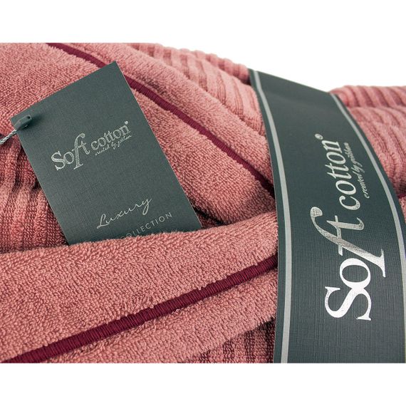 STRIPE фуксия махровый женский халат Soft Cotton (Турция)